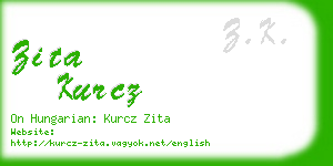 zita kurcz business card